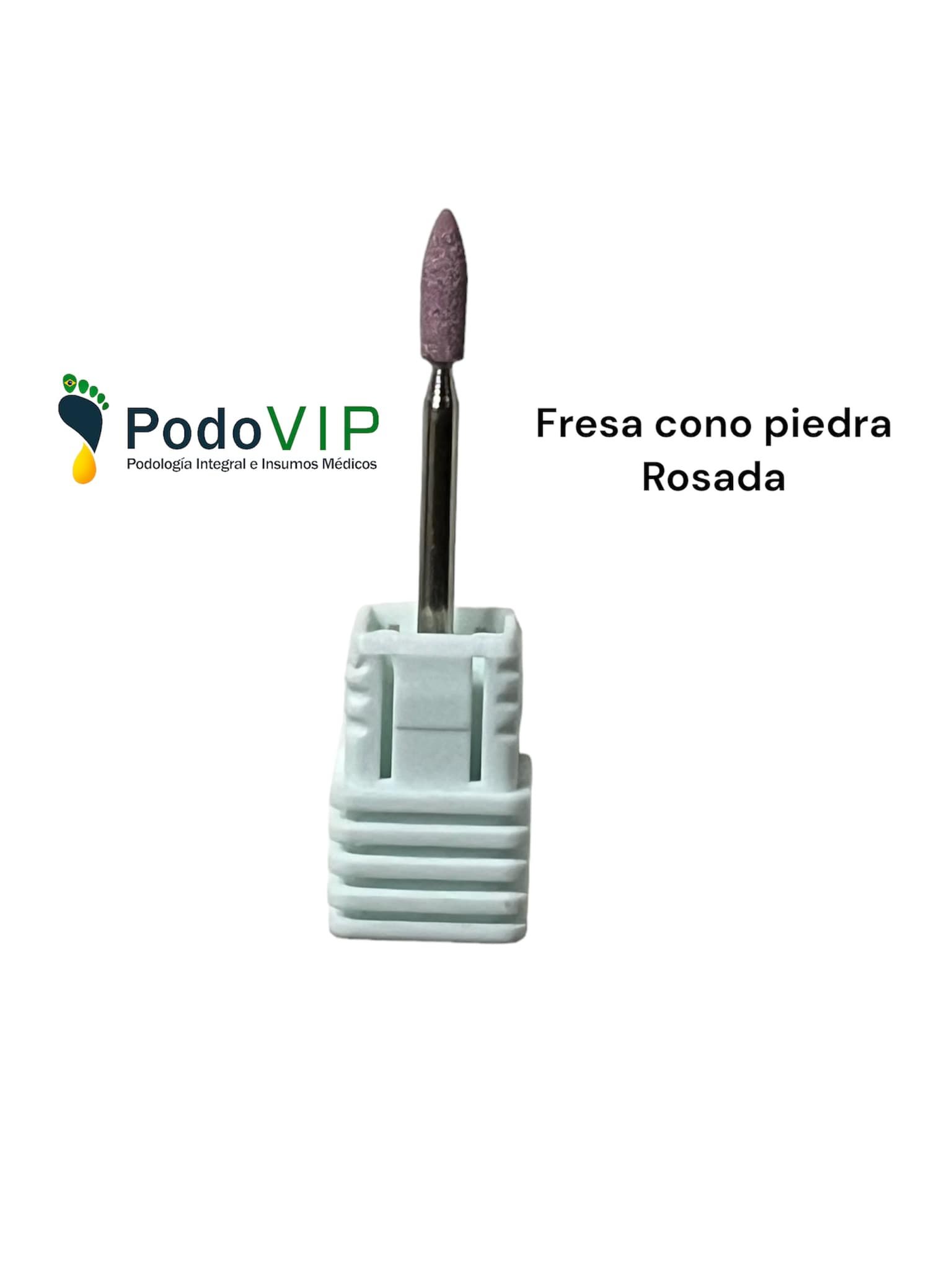 Fresa cono piedra rosada