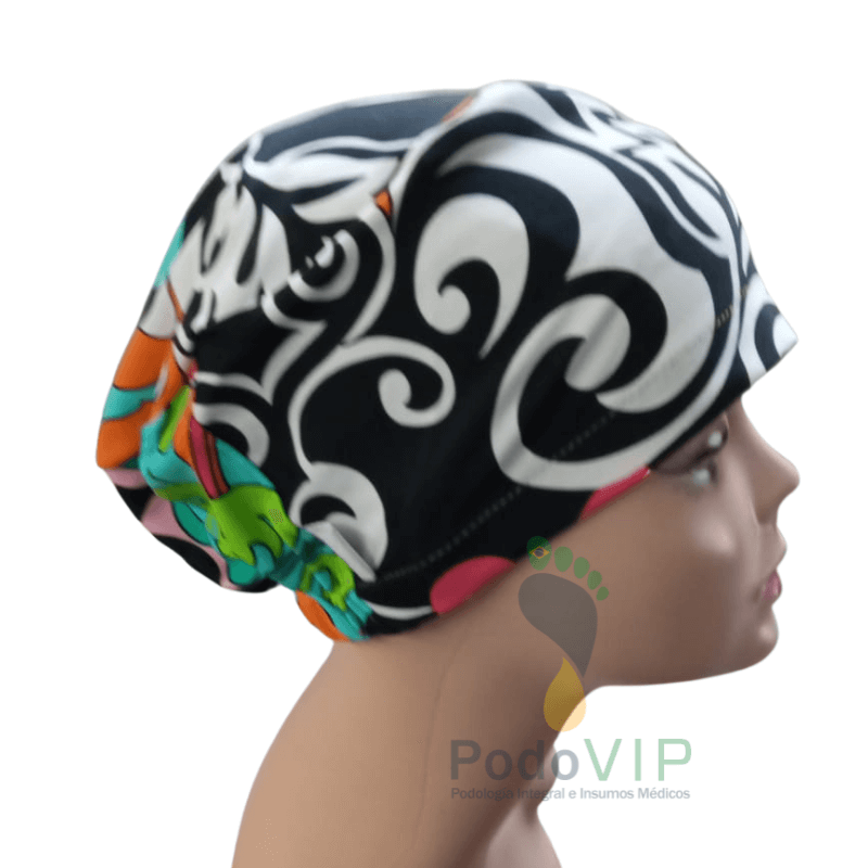 cofia frontal blanco negro mix colores