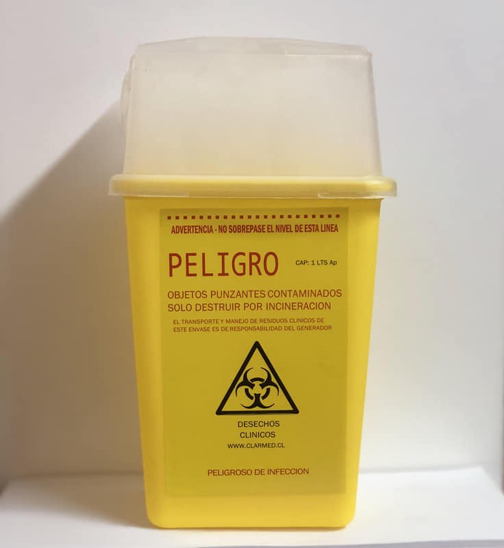Caja para cortopunzante 1lt - Amarillo